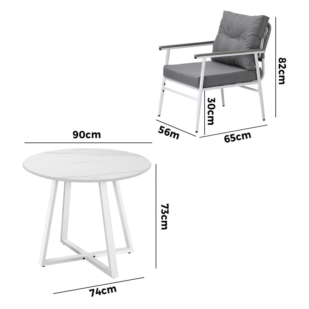 Livsip Outdoor Dining Set Patio Setting 4 Seater Round Table-Outdoor Dining Set-PEROZ Accessories