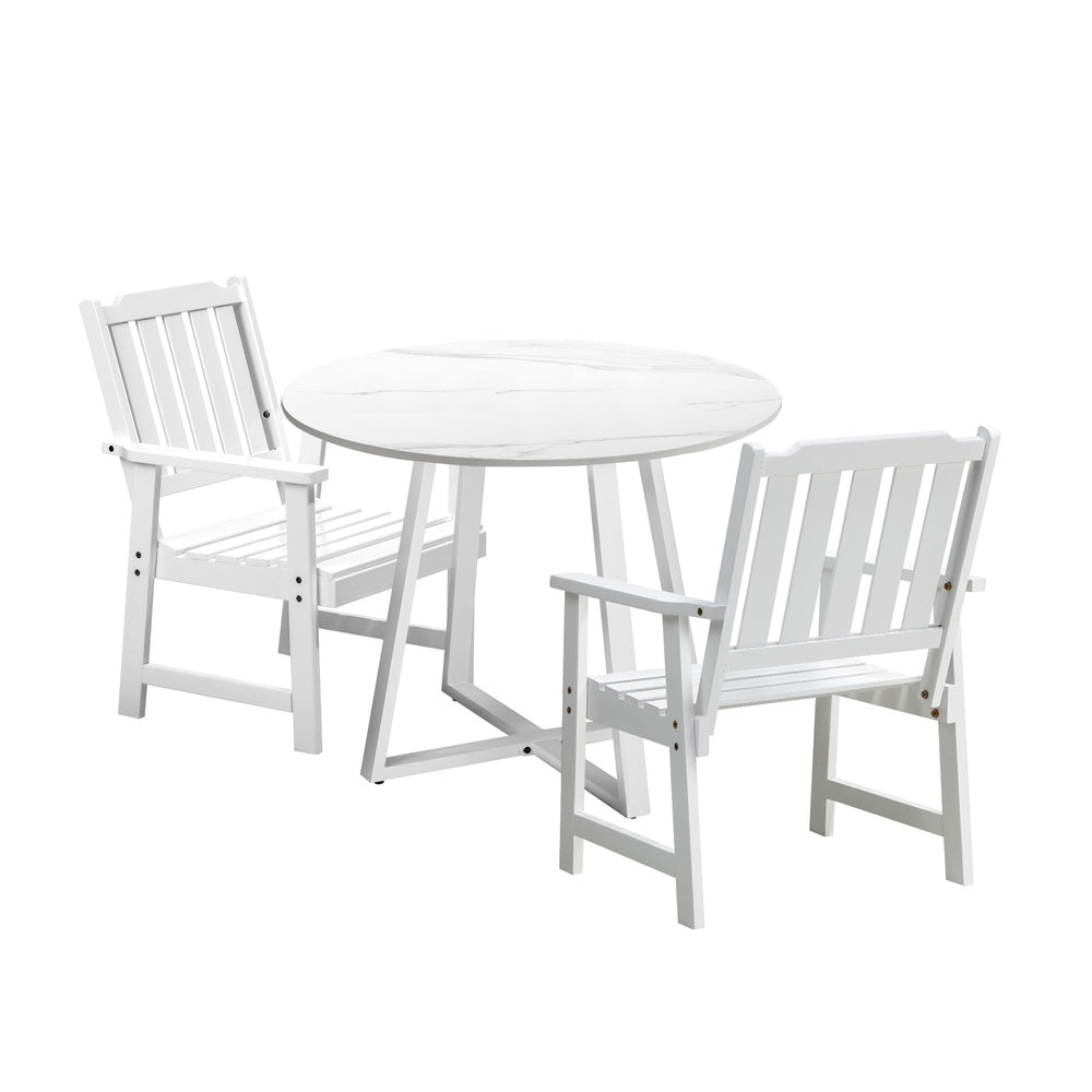 Livsip 3PCS Outdoor Dining Set Table&Solid Wood Chair-Outdoor Dining Sets-PEROZ Accessories
