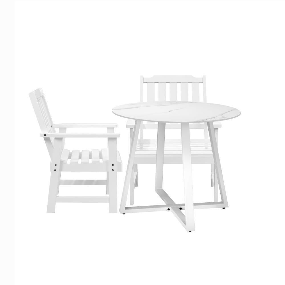 Livsip 3PCS Outdoor Dining Set Table&Solid Wood Chair-Outdoor Dining Sets-PEROZ Accessories