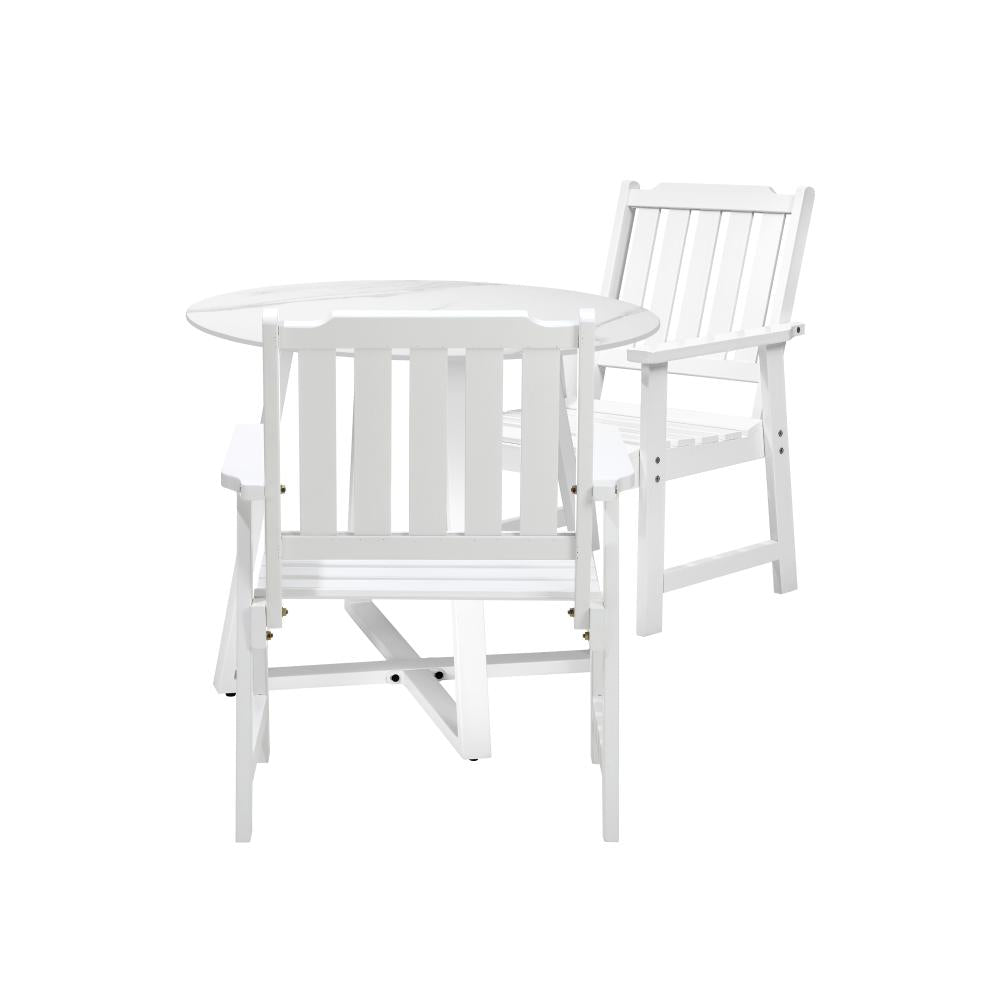 Livsip 3PCS Outdoor Dining Set Table&Solid Wood Chair-Outdoor Dining Sets-PEROZ Accessories