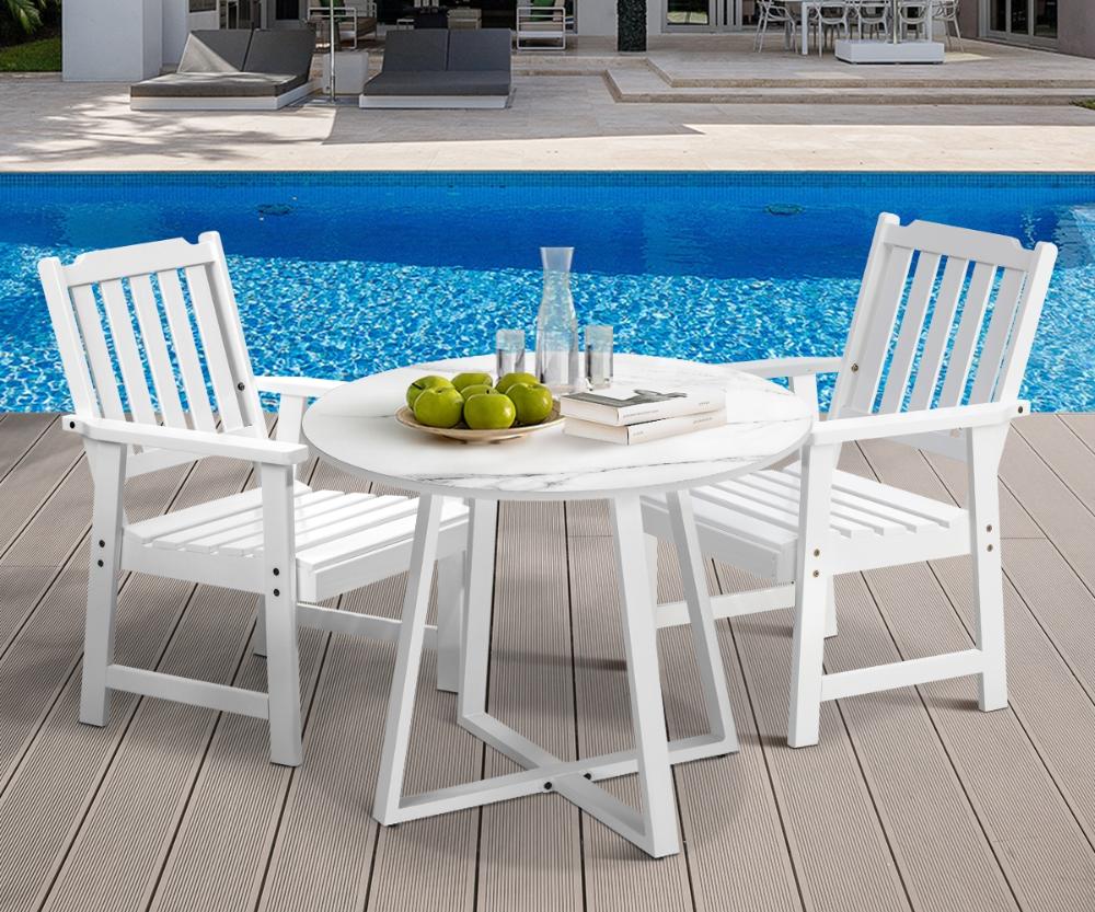 Livsip 3PCS Outdoor Dining Set Table&Solid Wood Chair-Outdoor Dining Sets-PEROZ Accessories
