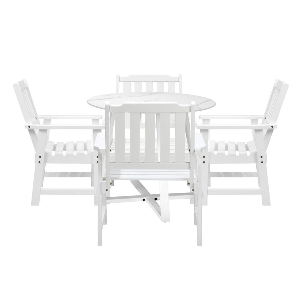 Livsip 5PCS Outdoor Dining Set Table&Solid Wood Chair-Outdoor Dining Sets-PEROZ Accessories
