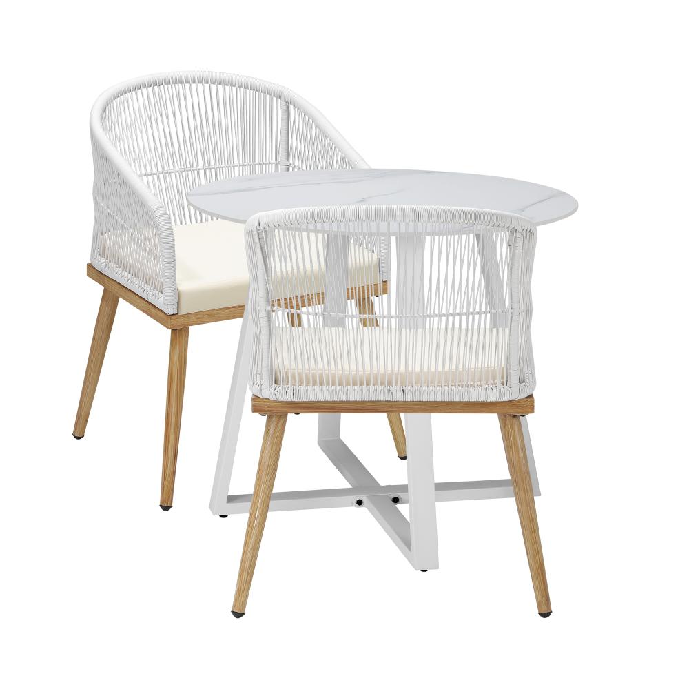 Livsip 3PCS Outdoor Dining Setting Table and Chairs Patio Furniture Bistro Set-Outdoor Dining Sets-PEROZ Accessories