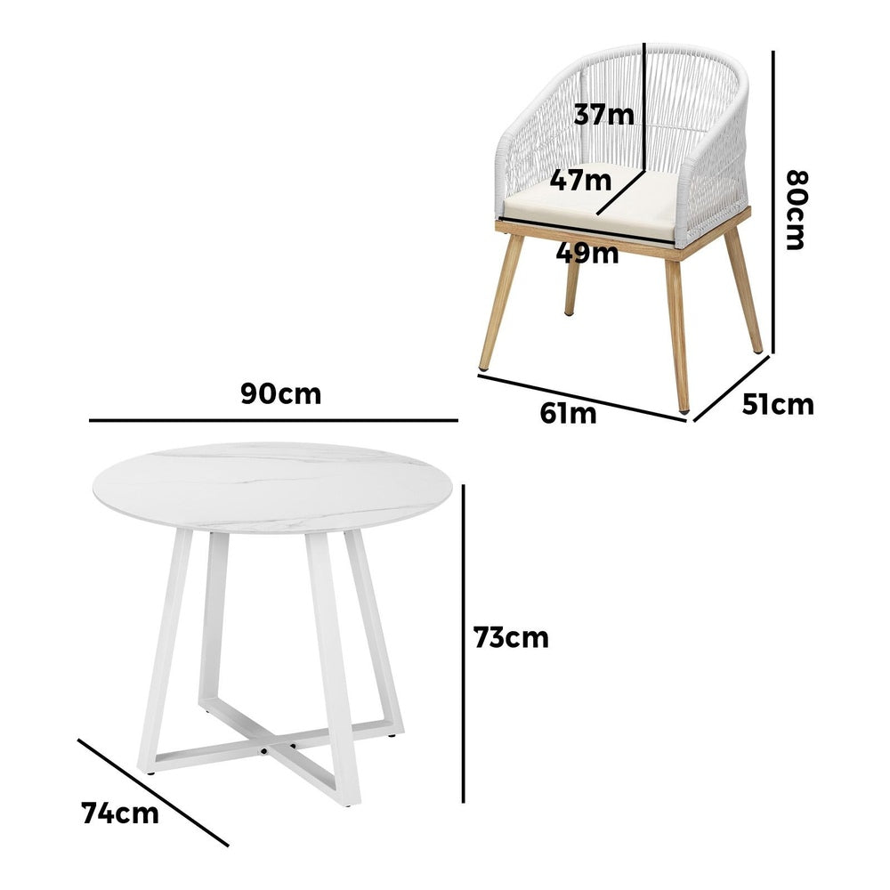 Livsip 5PCS Outdoor Dining Setting Table and Chairs Patio Furniture Bistro Set-Outdoor Dining Sets-PEROZ Accessories