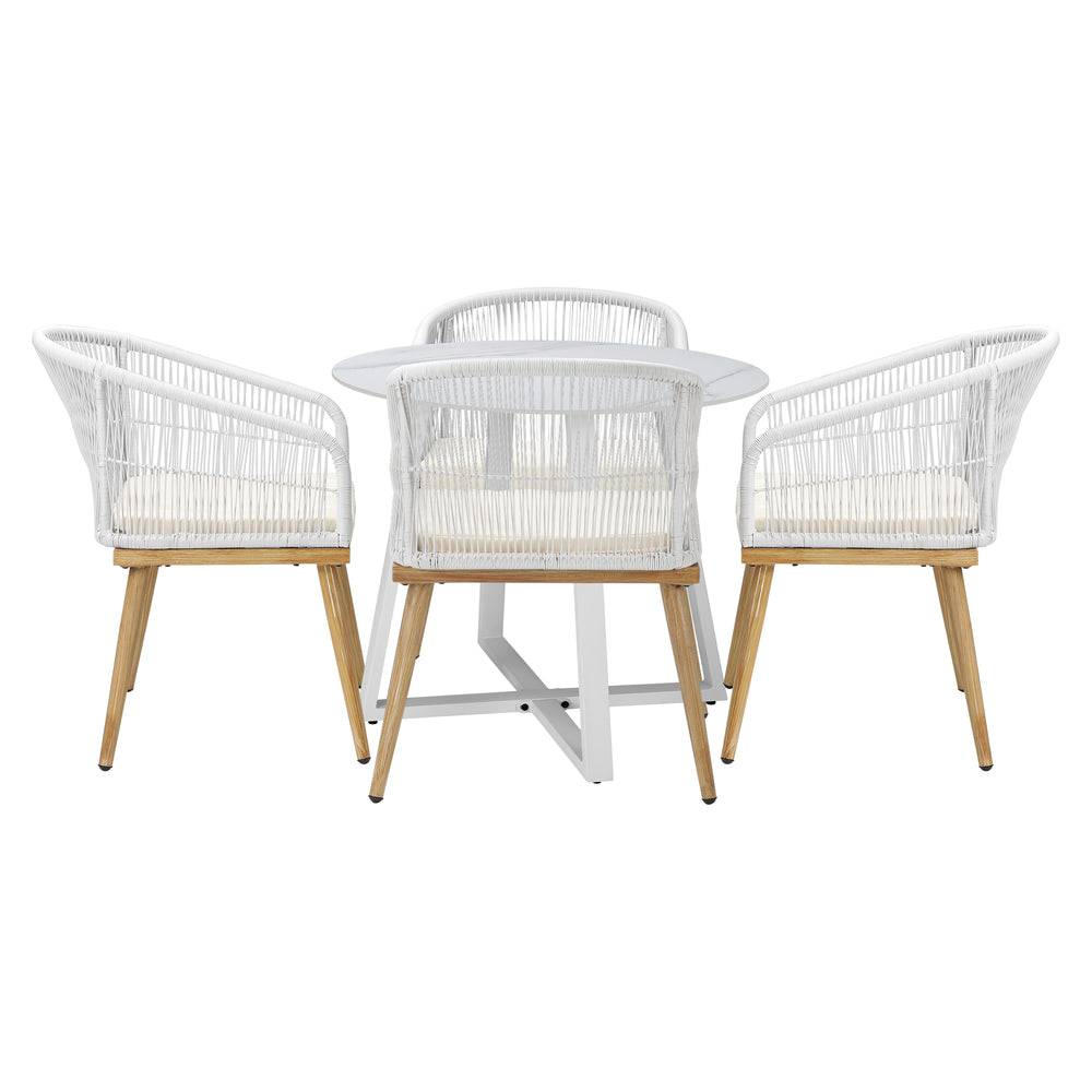 Livsip 5PCS Outdoor Dining Setting Table and Chairs Patio Furniture Bistro Set-Outdoor Dining Sets-PEROZ Accessories