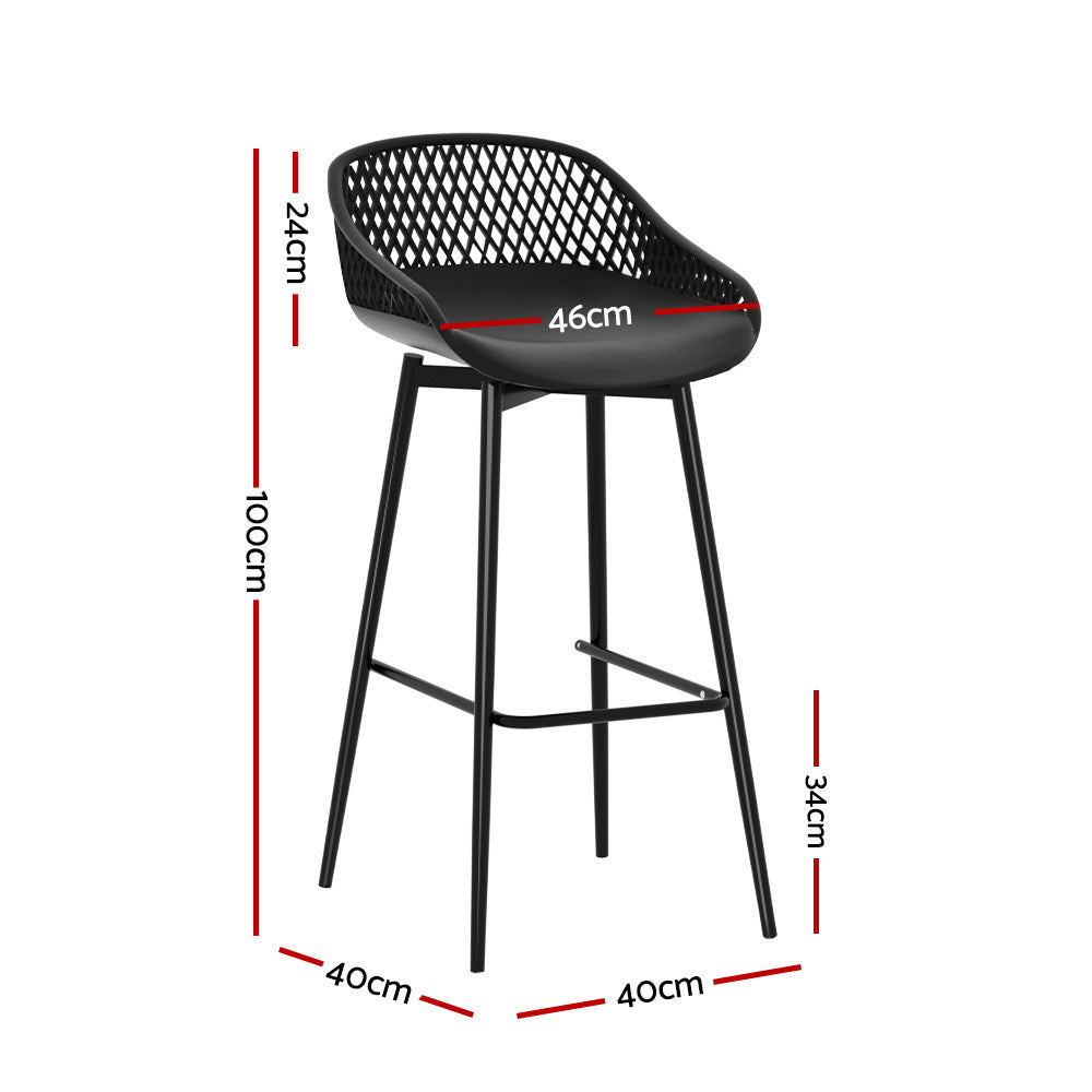 Gardeon 2PC Outdoor Bar Stools Plastic Metal Dining Chair Patio Furniture Garden-Furniture > Outdoor-PEROZ Accessories