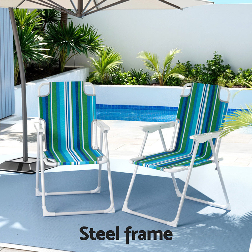 Gardeon Outdoor Chairs Folding Camping Chair Steel Portable Patio Furniture-Furniture > Outdoor > Outdoor Chairs-PEROZ Accessories