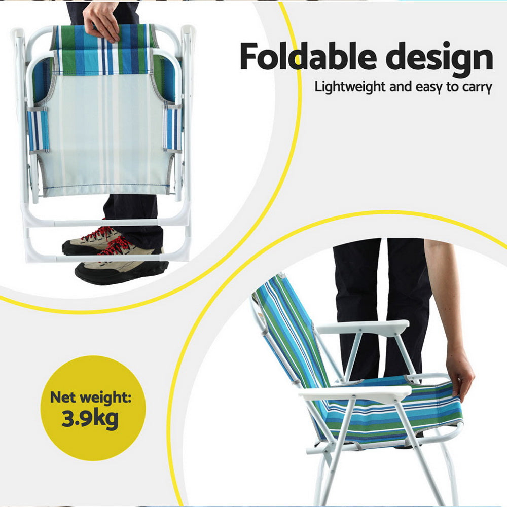Gardeon Outdoor Chairs Folding Camping Chair Steel Portable Patio Furniture-Furniture > Outdoor > Outdoor Chairs-PEROZ Accessories