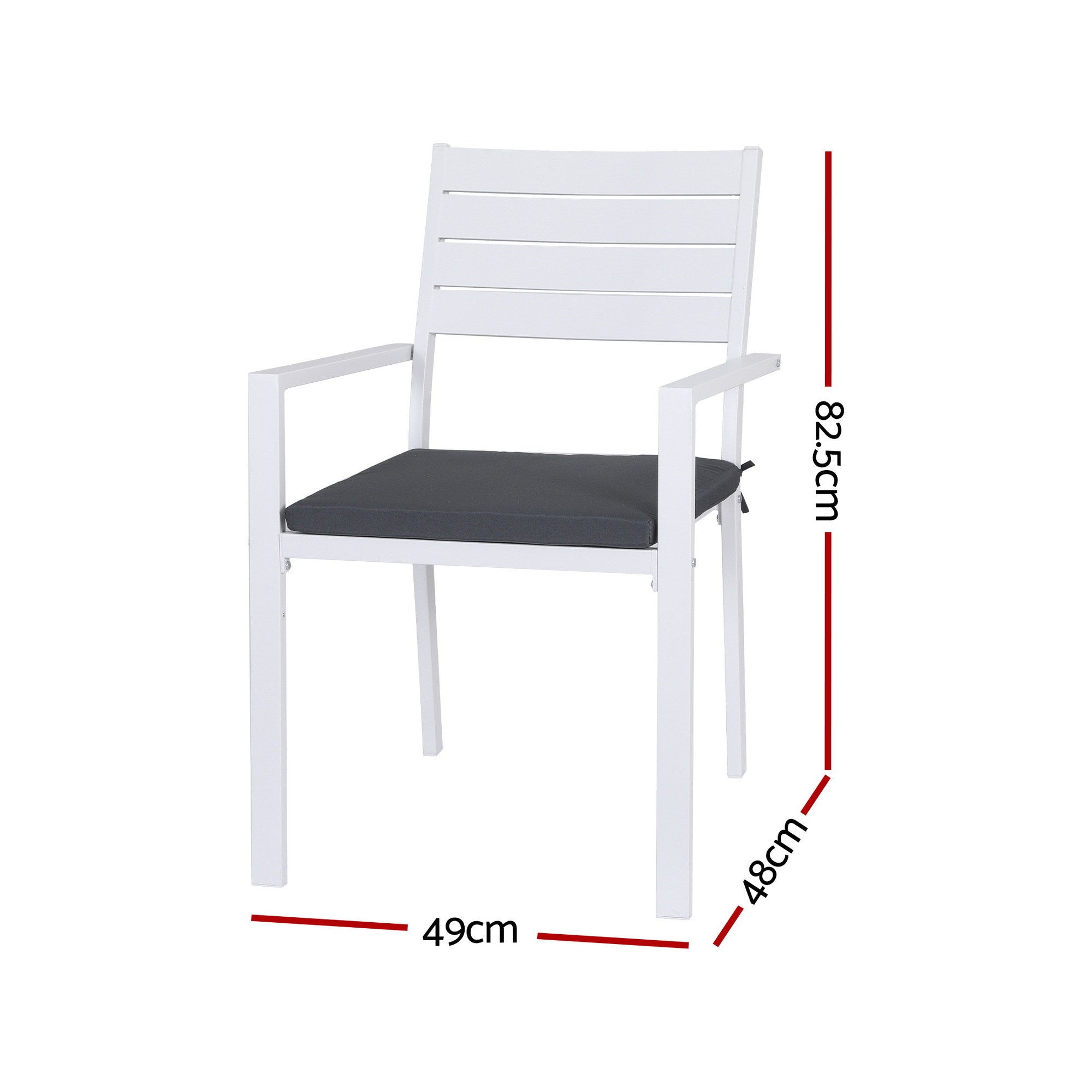 Gardeon 4PC Outdoor Dining Chairs Stackable Aluminum Lounge Chair Patio Furniture-Furniture > Outdoor > Outdoor Chairs-PEROZ Accessories