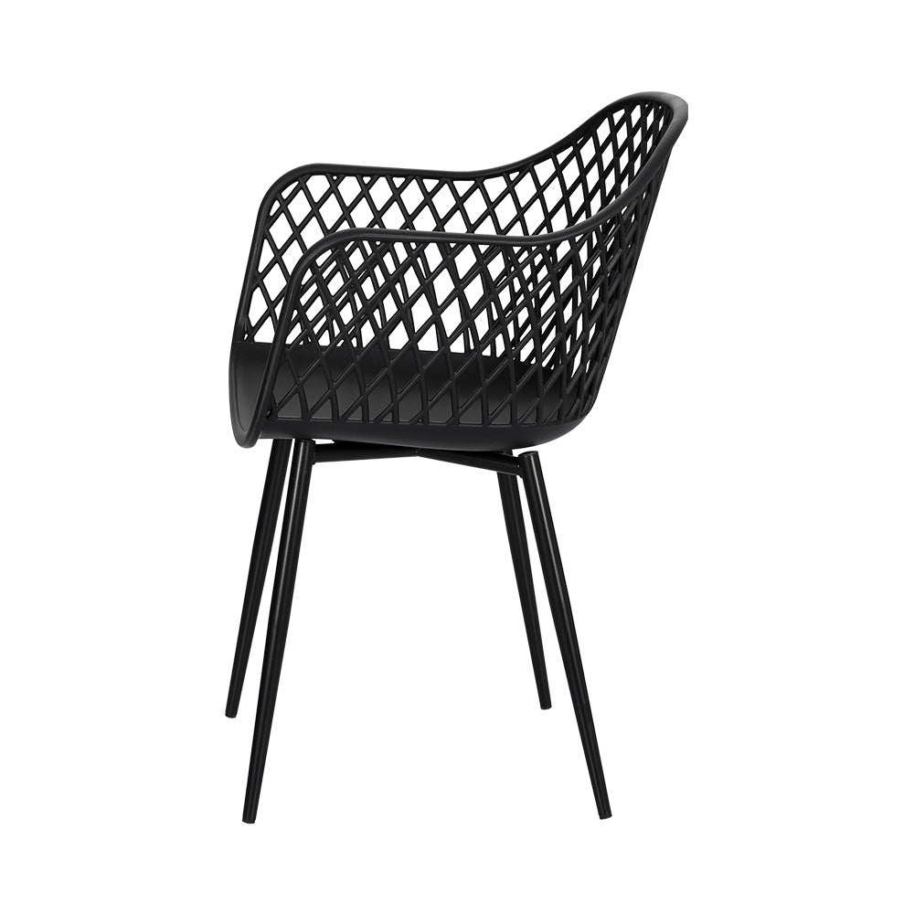 Gardeon 4PC Outdoor Dining Chairs PP Lounge Chair Patio Furniture Garden Black-Furniture > Outdoor-PEROZ Accessories