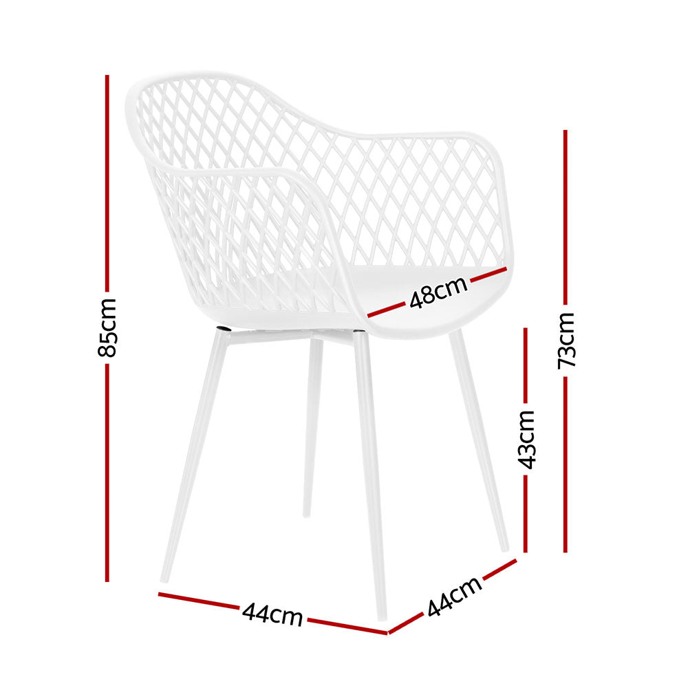 Gardeon 4PC Outdoor Dining Chairs PP Lounge Chair Patio Furniture Garden White-Furniture > Outdoor > Outdoor Chairs-PEROZ Accessories