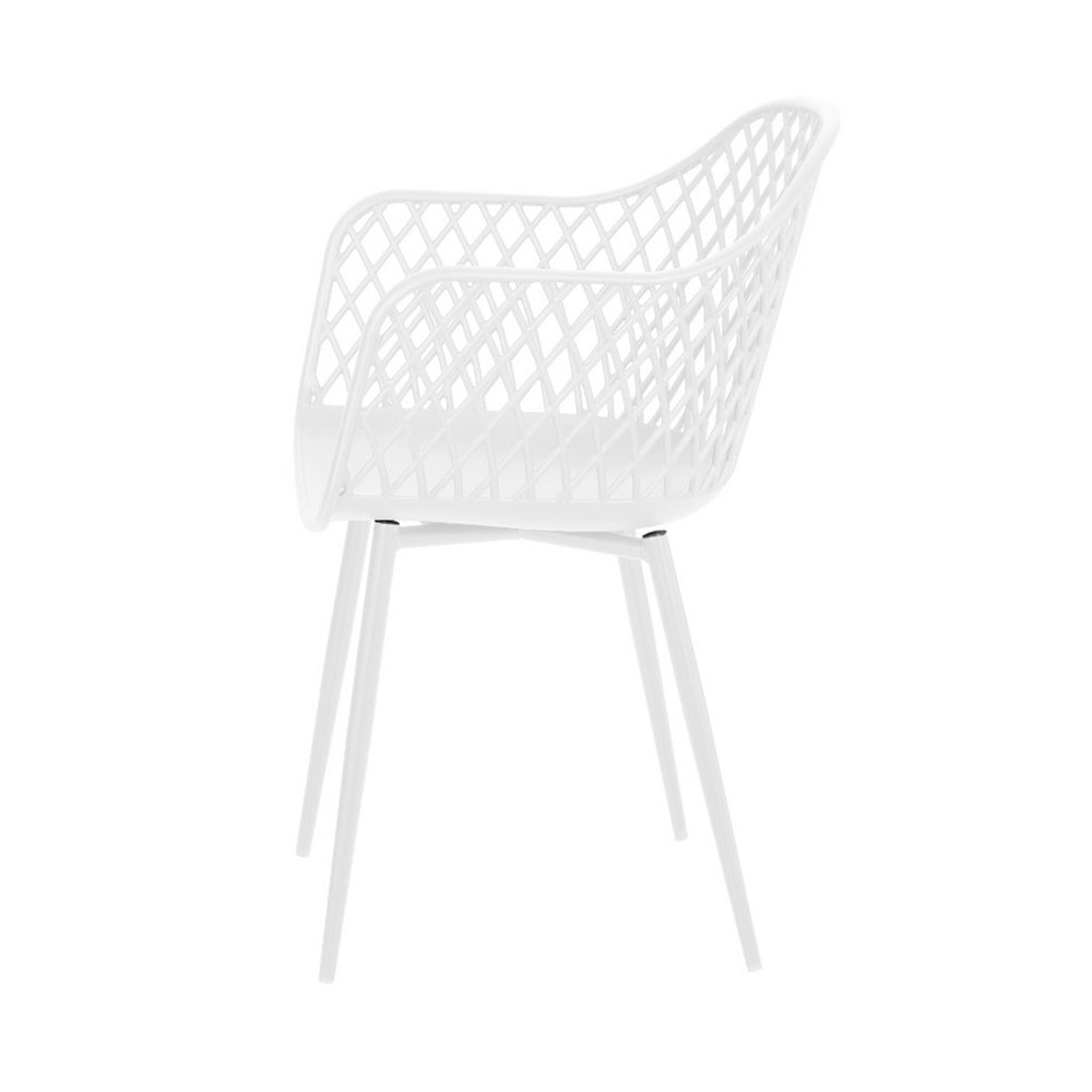Gardeon 4PC Outdoor Dining Chairs PP Lounge Chair Patio Furniture Garden White-Furniture > Outdoor > Outdoor Chairs-PEROZ Accessories