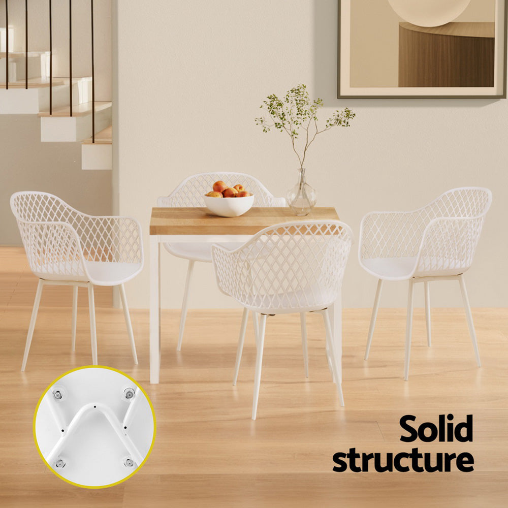 Gardeon 4PC Outdoor Dining Chairs PP Lounge Chair Patio Furniture Garden White-Furniture > Outdoor > Outdoor Chairs-PEROZ Accessories