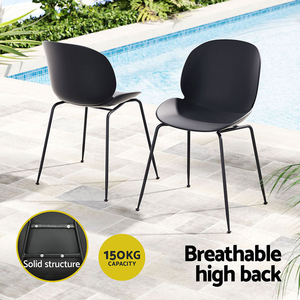 Gardeon 4PC Outdoor Dining Chairs Lounge Chair Patio Garden Furniture Black-Furniture > Outdoor-PEROZ Accessories