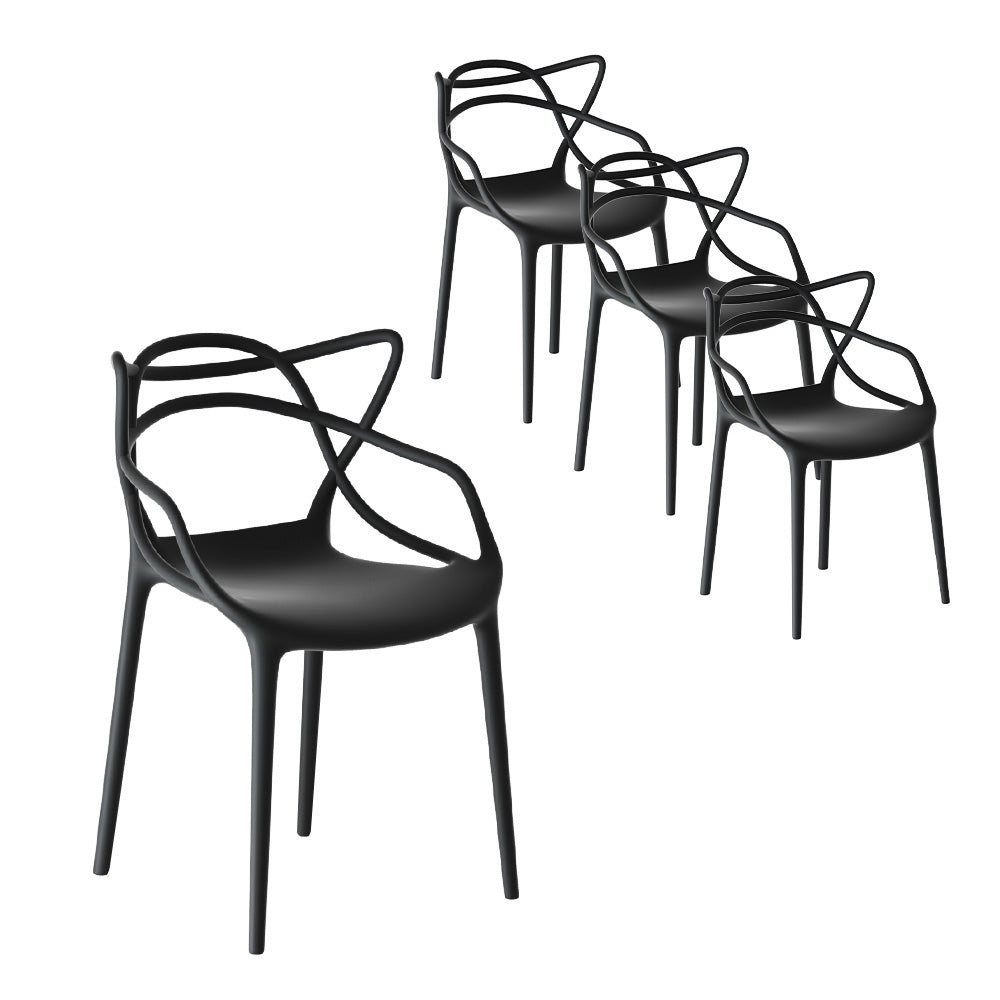Gardeon 4PC Outdoor Dining Chairs PP Portable Stackable Chair Patio Furniture-Furniture > Outdoor-PEROZ Accessories