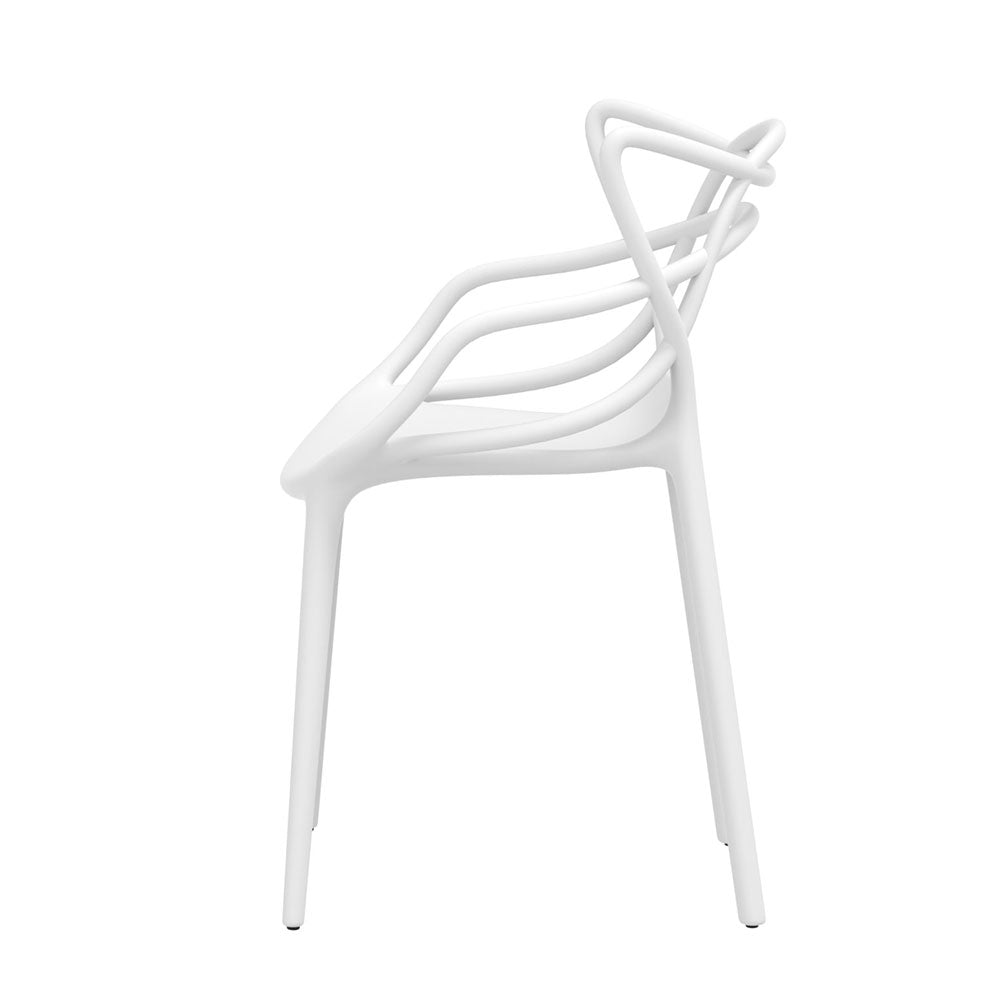 Gardeon 4PC Outdoor Dining Chairs PP Portable Stackable Chair Patio Furniture White-Furniture > Outdoor > Outdoor Chairs-PEROZ Accessories