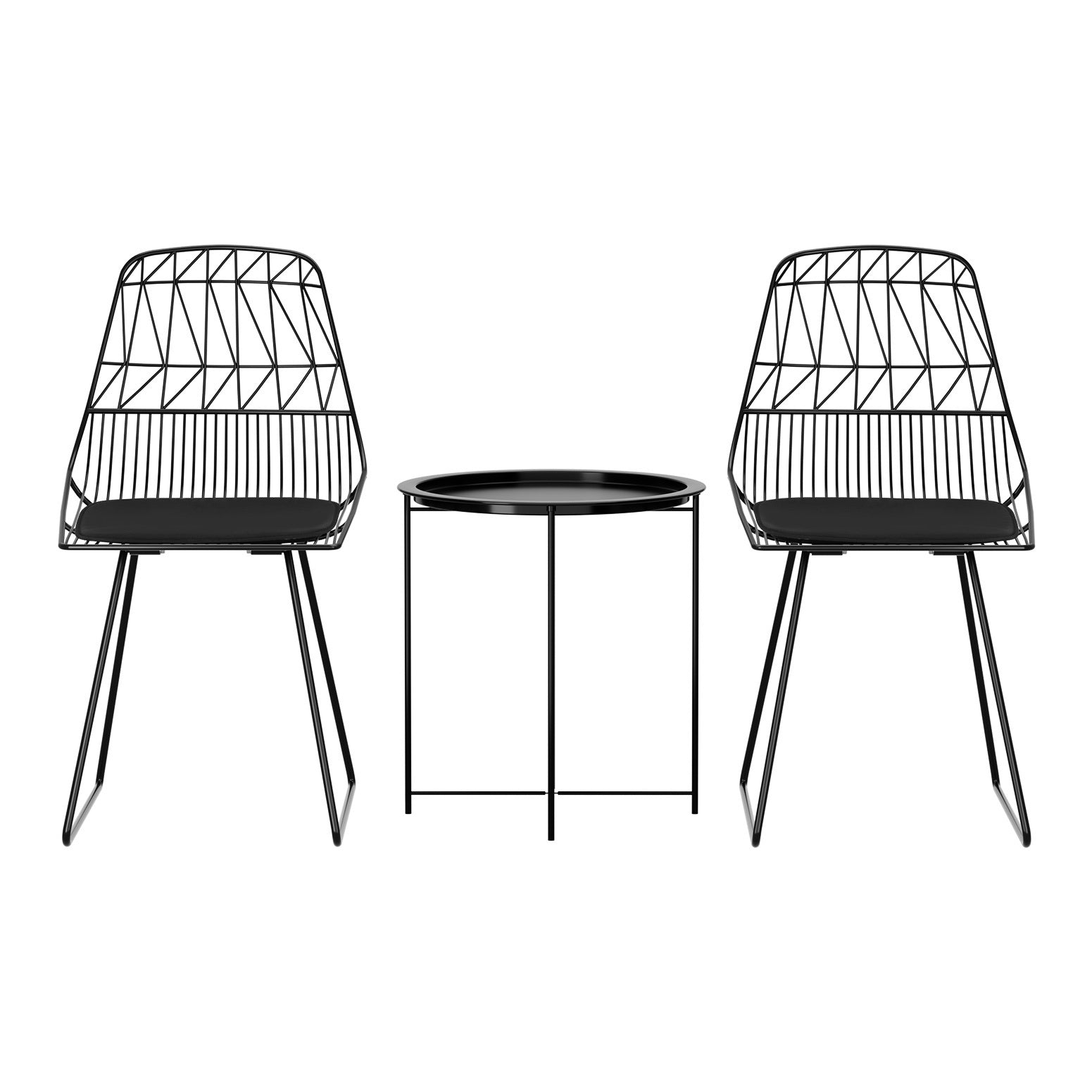 Gardeon 3PC Outdoor Bistro Set Patio Furniture Lounge Chairs Table Garden-Furniture > Outdoor-PEROZ Accessories