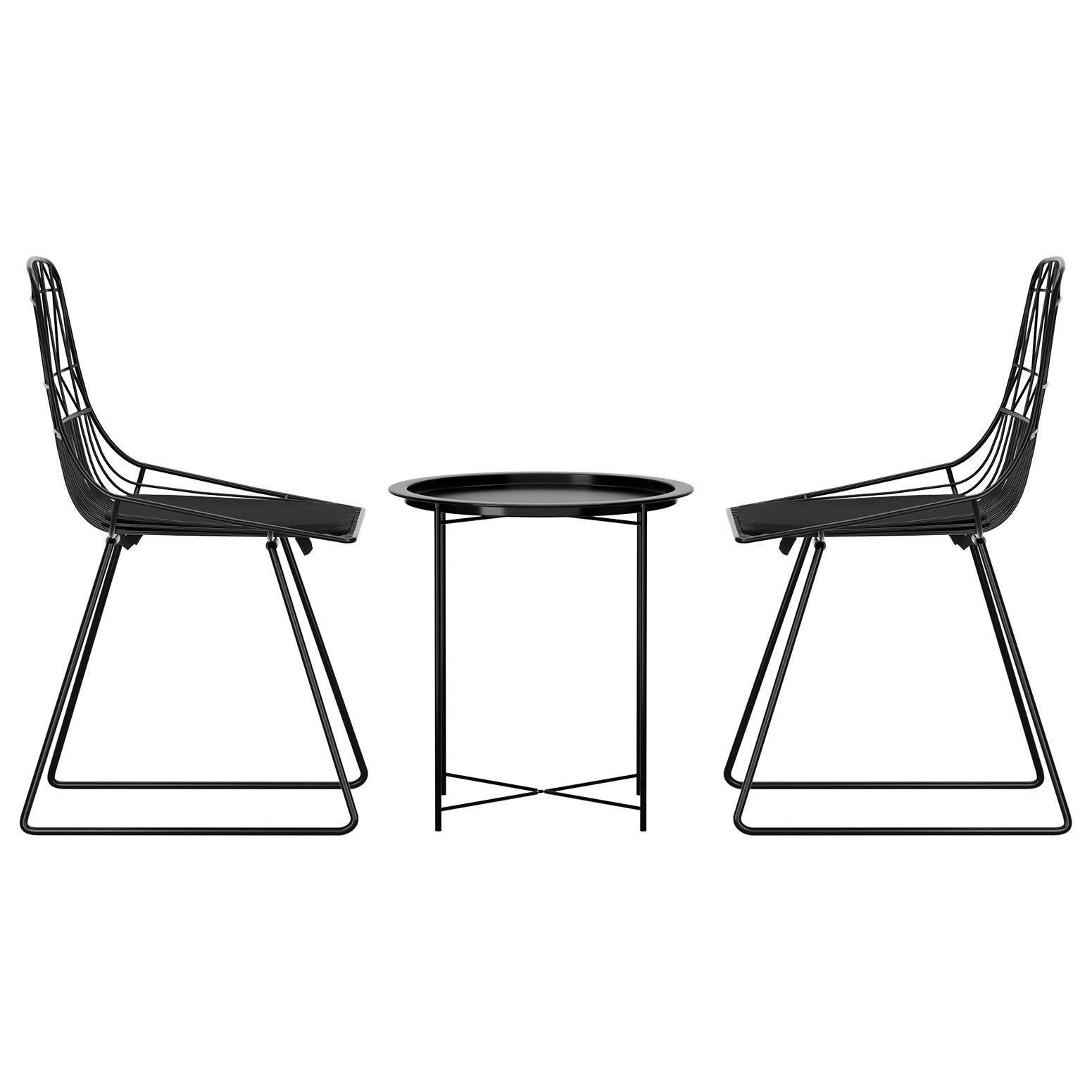 Gardeon 3PC Outdoor Bistro Set Patio Furniture Lounge Chairs Table Garden-Furniture > Outdoor-PEROZ Accessories