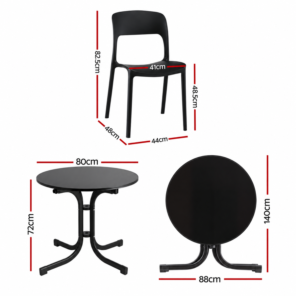 Gardeon 5PCS Outdoor Dining Set Table and Chairs Patio Furniture Garden Black-Furniture > Outdoor > Outdoor Dining Sets-PEROZ Accessories