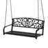Gardeon Outdoor Porch Swing Chair Patio Furniture Floral Backrest 2 Seater Black-Furniture > Outdoor > Outdoor Benches-PEROZ Accessories