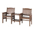 Gardeon Outdoor Garden Bench Loveseat Wooden Table Chairs Patio Furniture Brown-Outdoor Benches-PEROZ Accessories