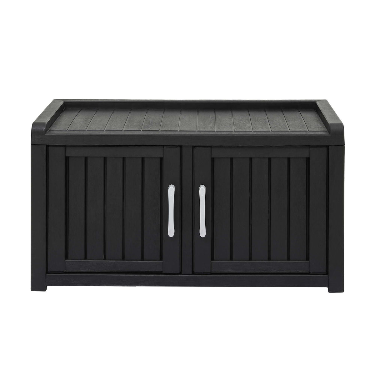 Outdoor Storage Box Bench Shoe Cabinet with Shelf Resin 81cm Black-Furniture > Outdoor > Outdoor Chairs-PEROZ Accessories