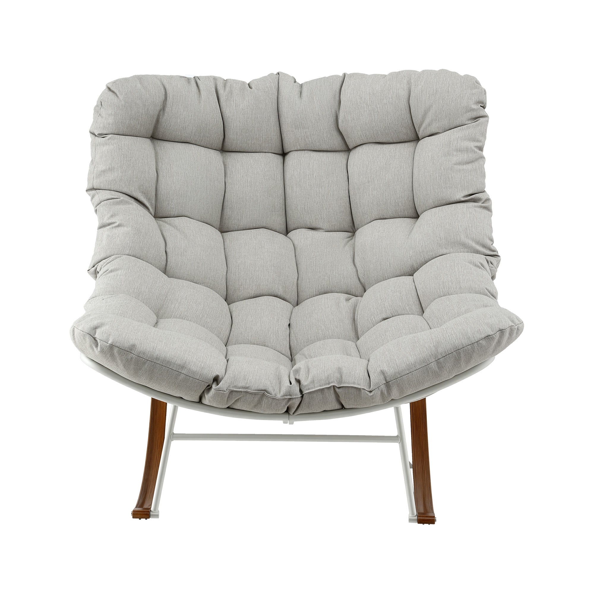 Gardeon Outdoor Rocking Chair Furniture Papasan Recliner Garden Patio Lounge Setting White-Furniture > Outdoor > Outdoor Chairs-PEROZ Accessories