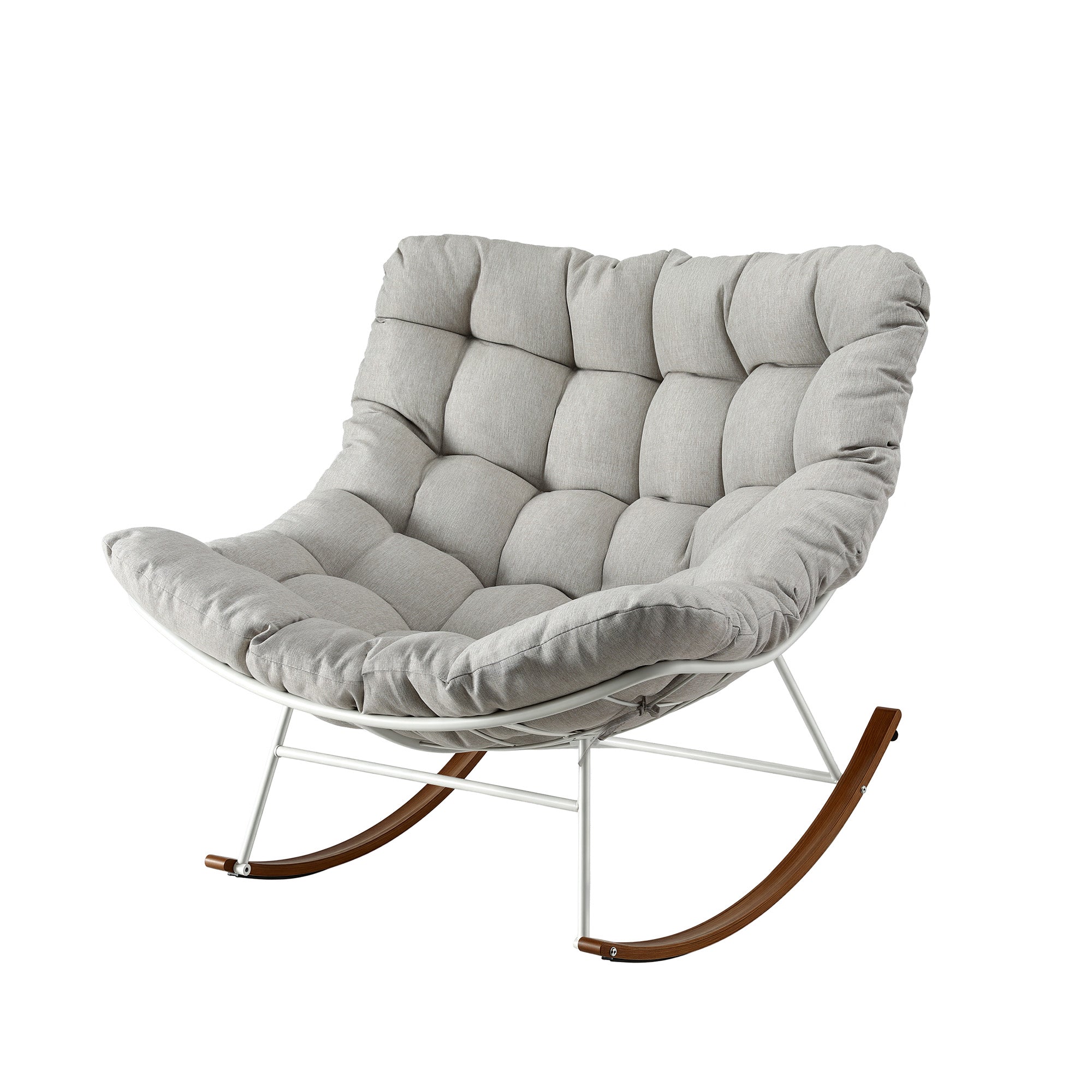 Gardeon Outdoor Rocking Chair Furniture Papasan Recliner Garden Patio Lounge Setting White-Furniture > Outdoor > Outdoor Chairs-PEROZ Accessories
