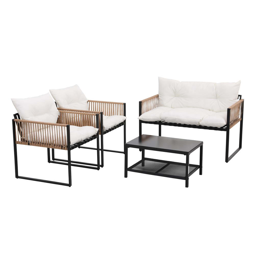 Gardeon 4 Seater Outdoor Sofa Set 4PCS Table Chair Set Garden Patio Furniture-Furniture > Outdoor > Outdoor Sofas & Lounge Sets-PEROZ Accessories