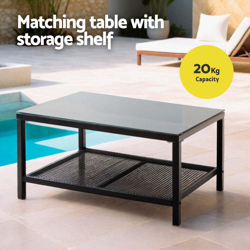 Gardeon 4 Seater Outdoor Sofa Set 4PCS Table Chair Set Garden Patio Furniture-Furniture > Outdoor > Outdoor Sofas & Lounge Sets-PEROZ Accessories