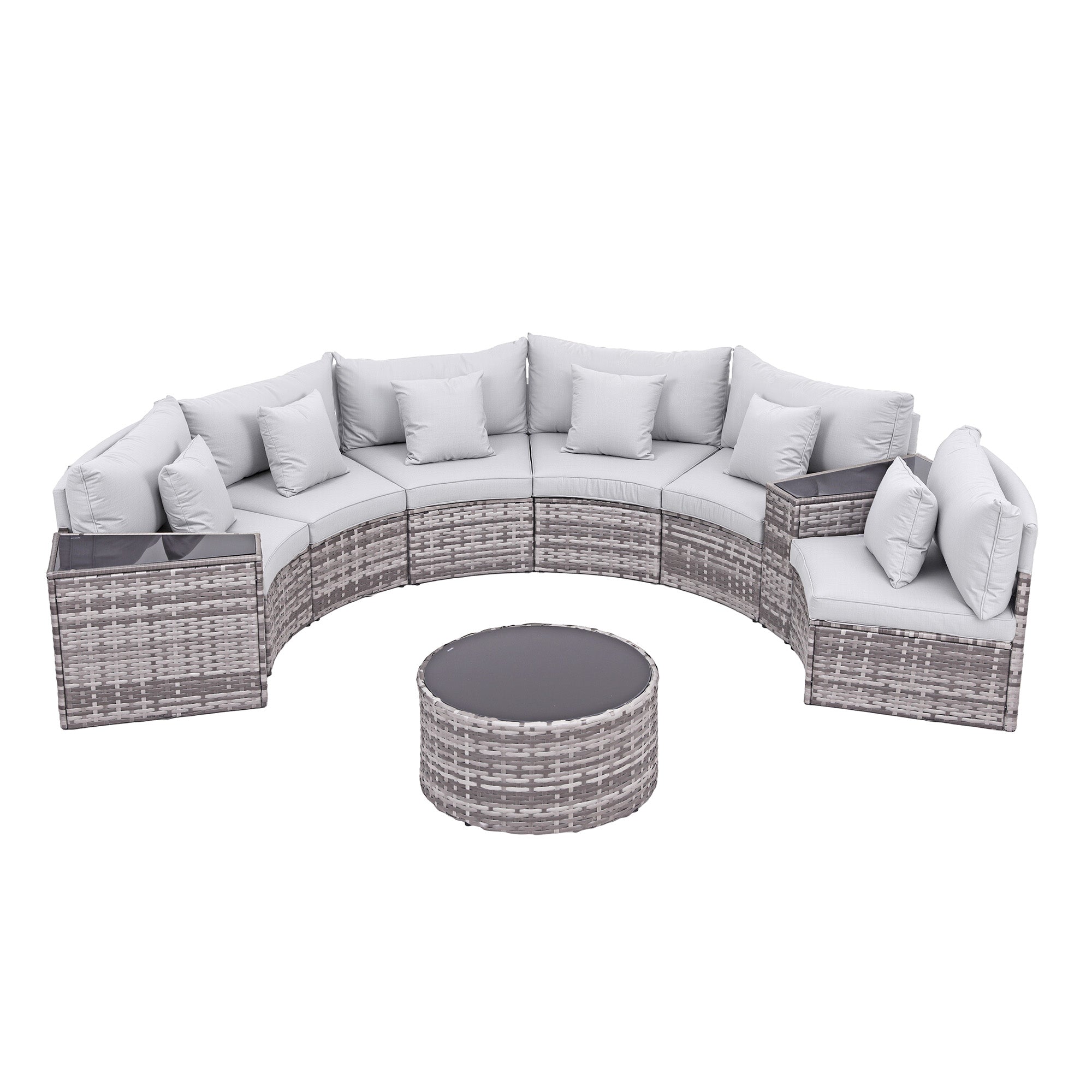 Gardeon 6 Seater Outdoor Sofa Set 9PCS Table Chair Set Garden Rattan Patio Furniture-Furniture > Outdoor > Outdoor Sofas & Lounge Sets-PEROZ Accessories