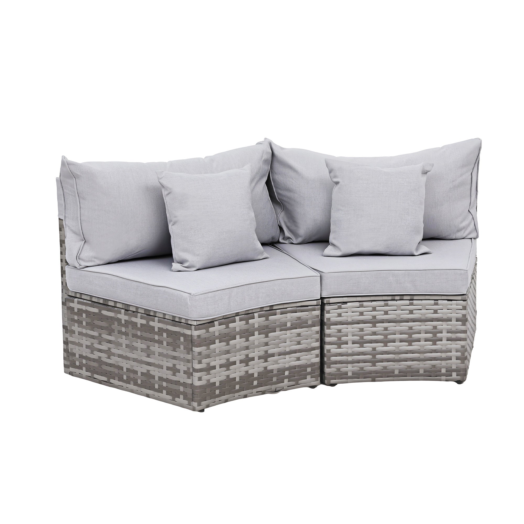 Gardeon 2 PCS Outdoor Sofa Set Rattan Modular Chair Garden Patio Furniture Grey-Furniture > Outdoor > Outdoor Sofas & Lounge Sets-PEROZ Accessories