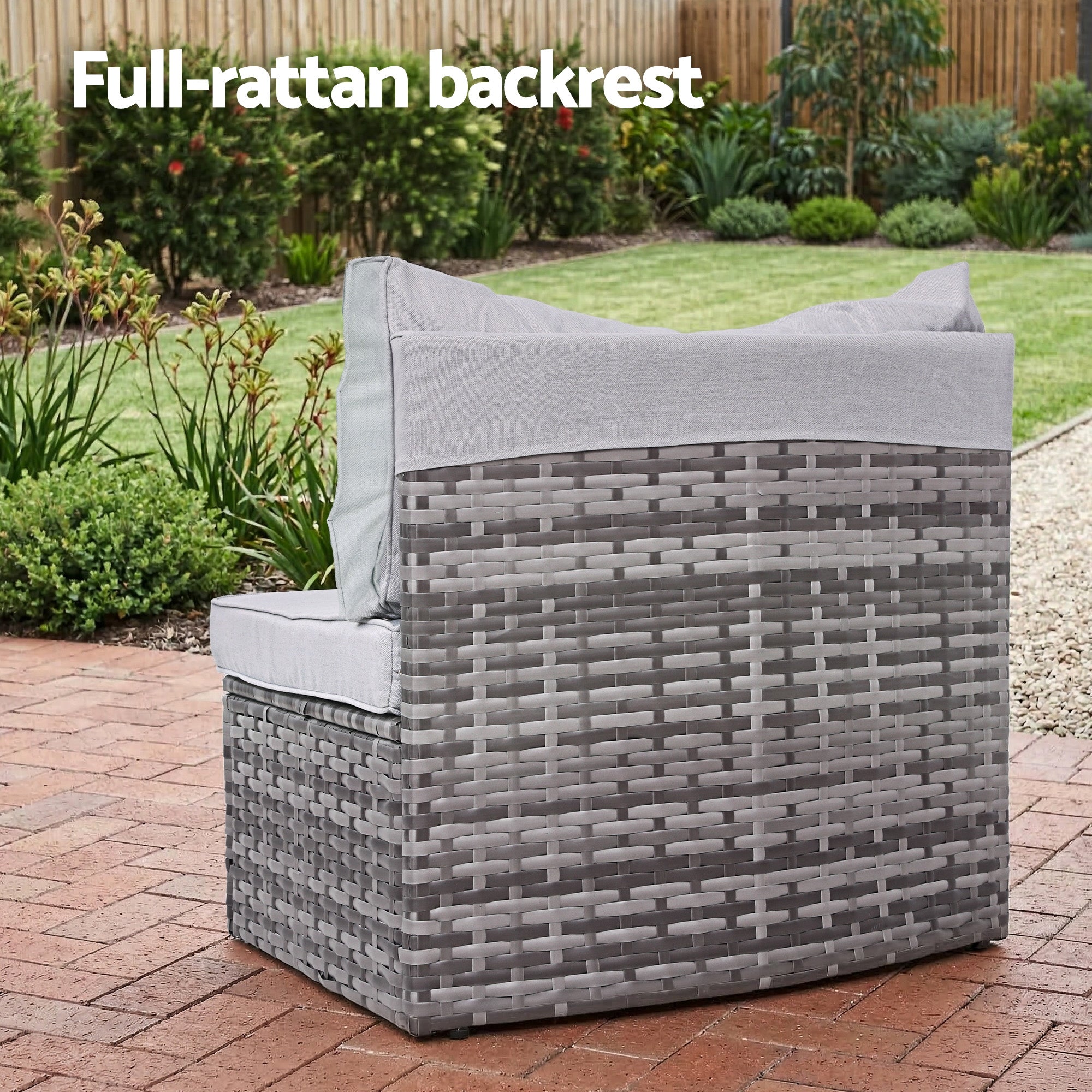 Gardeon 2 PCS Outdoor Sofa Set Rattan Modular Chair Garden Patio Furniture Grey-Furniture > Outdoor > Outdoor Sofas & Lounge Sets-PEROZ Accessories