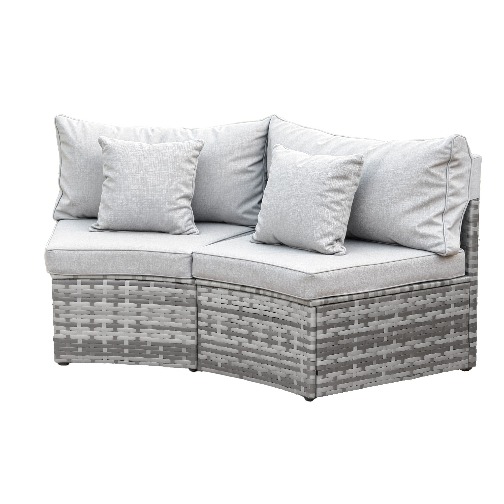 Gardeon 2 PCS Outdoor Sofa Set Rattan Modular Chair Garden Patio Furniture Grey-Furniture > Outdoor > Outdoor Sofas & Lounge Sets-PEROZ Accessories