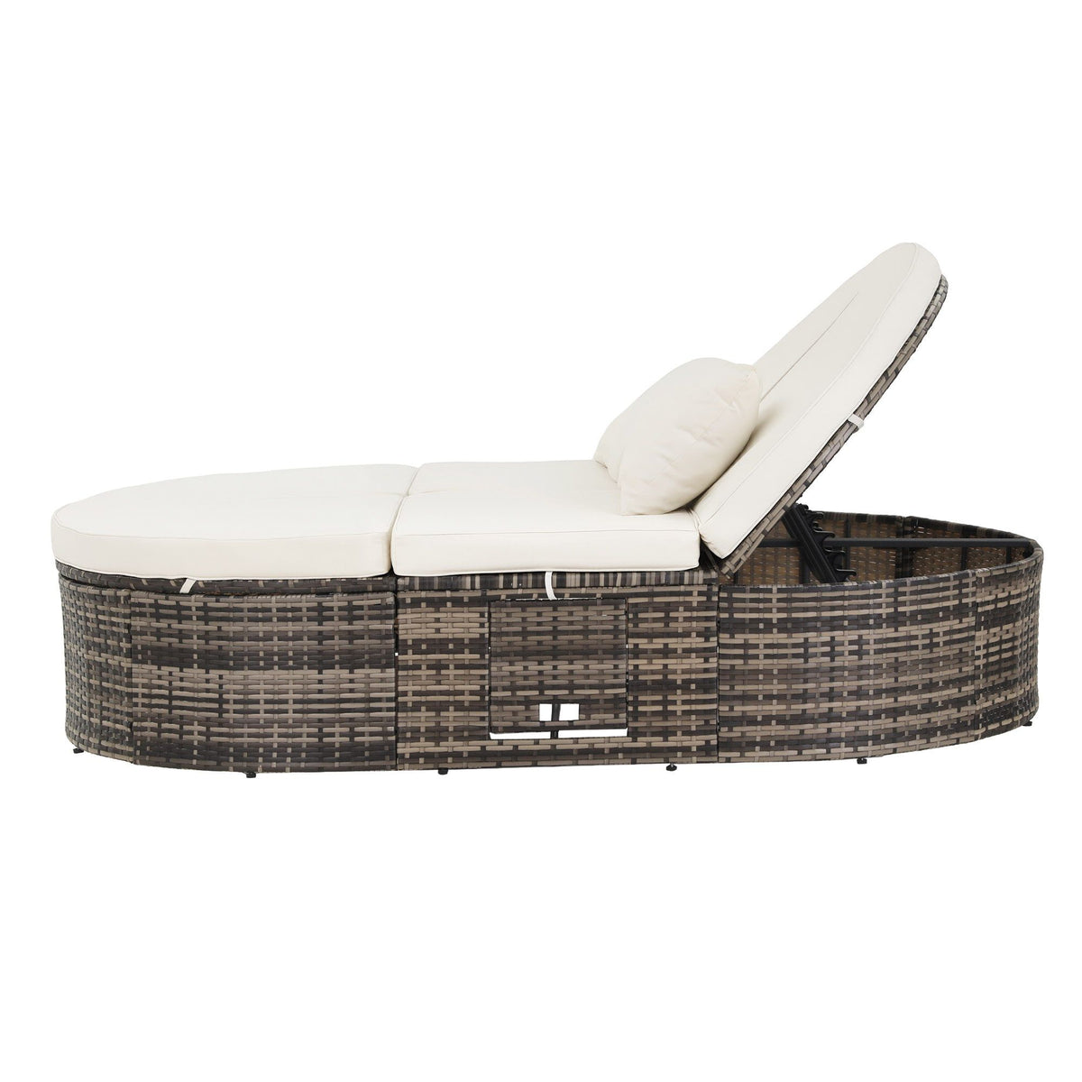 Gardeon Outdoor Day Bed Sun Lounge Setting Wicker Lounger Patio Furniture w/ Retractable Side Tray