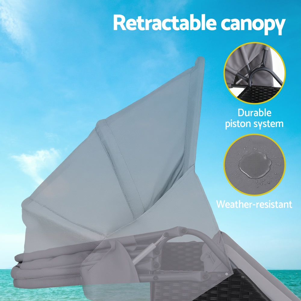 Gardeon Outdoor Day Bed Sun Lounge Setting Wicker Lounger Patio Furniture-Furniture > Sofas > Sofas & Sofa Beds-PEROZ Accessories