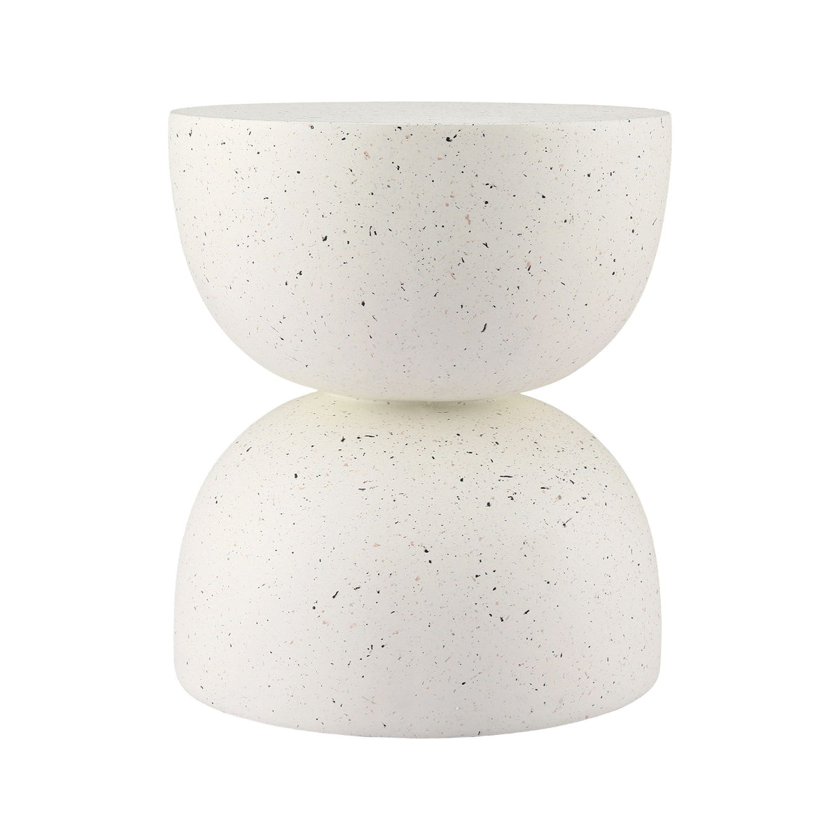 Gardeon Outdoor Side Table MGO Hourglass Garden Stool Terrazzo Look White-Furniture > Living Room > Side Tables-PEROZ Accessories