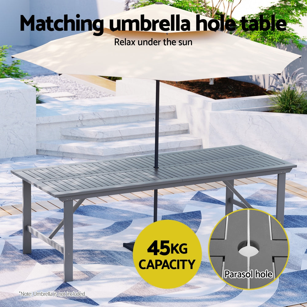 Gardeon Outdoor Dining Set 5 Piece Wooden Table Chairs Setting Grey-Outdoor Dining Sets-PEROZ Accessories