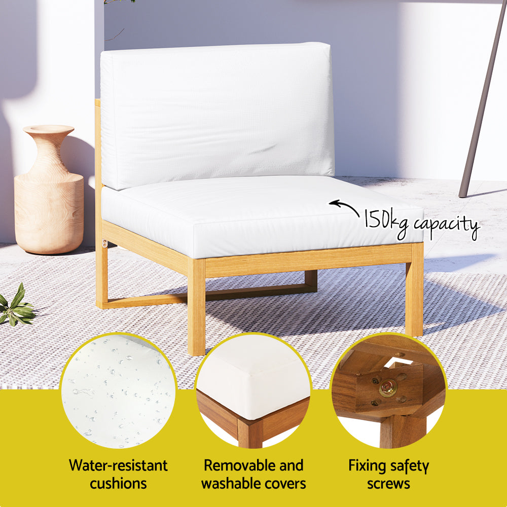 Gardeon 4-Seater Outdoor Sofa Set Wooden Lounge Setting 5PCS-Outdoor Sofa Sets-PEROZ Accessories