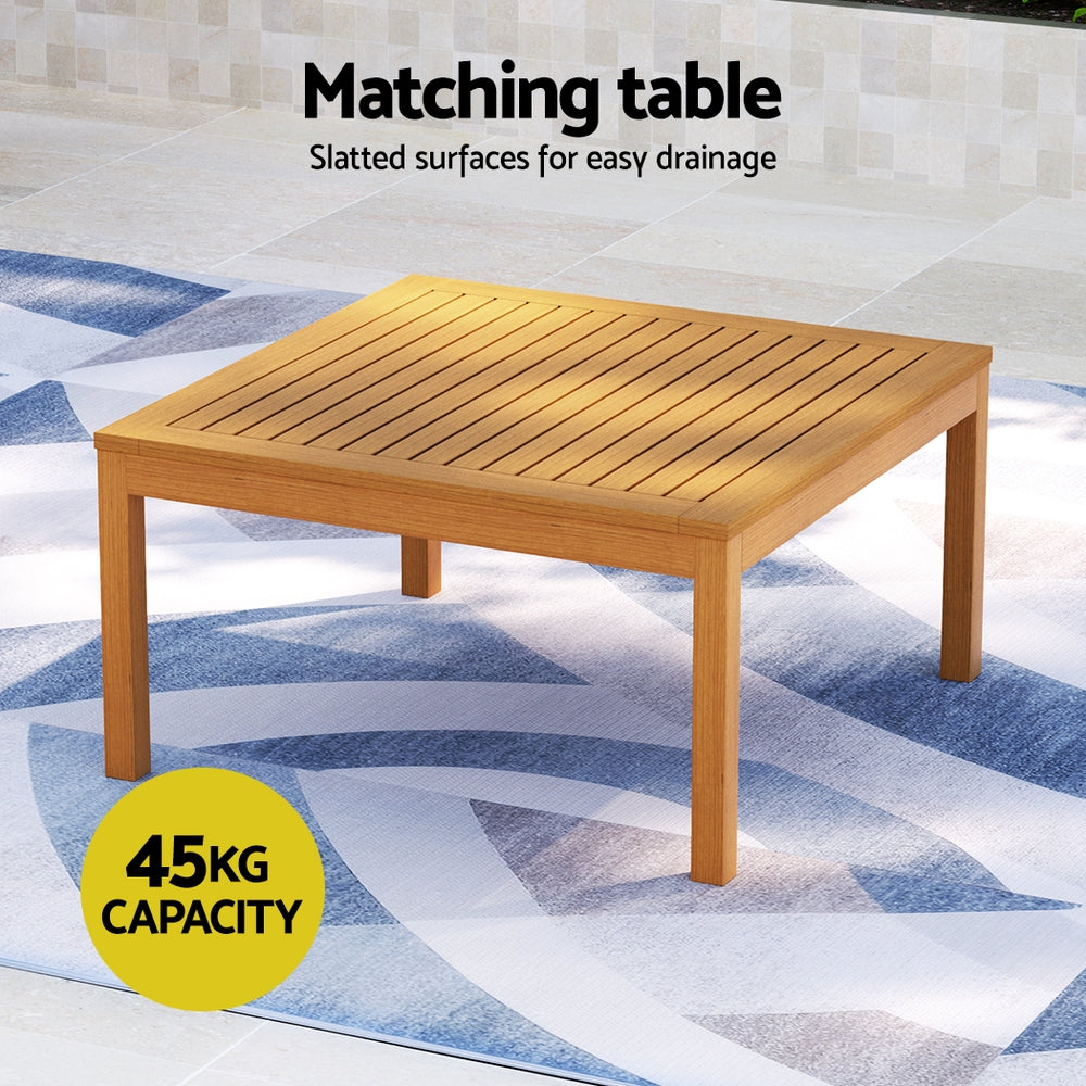 Gardeon 4-Seater Outdoor Sofa Set Wooden Lounge Setting 5PCS-Outdoor Sofa Sets-PEROZ Accessories