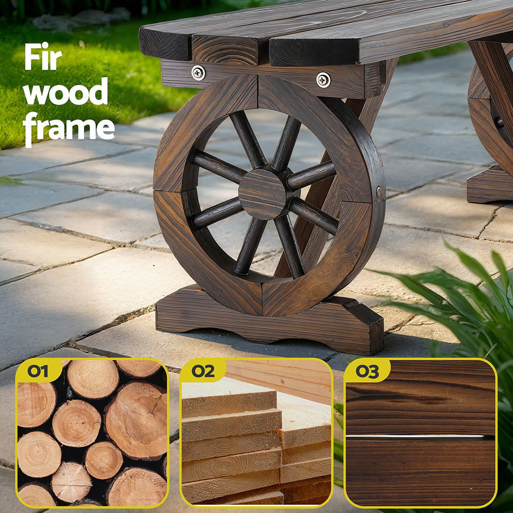 Gardeon Outdoor Garden Bench Seat Wooden Patio Furniture Wagon Dining Chair-Furniture > Outdoor > Outdoor Benches-PEROZ Accessories