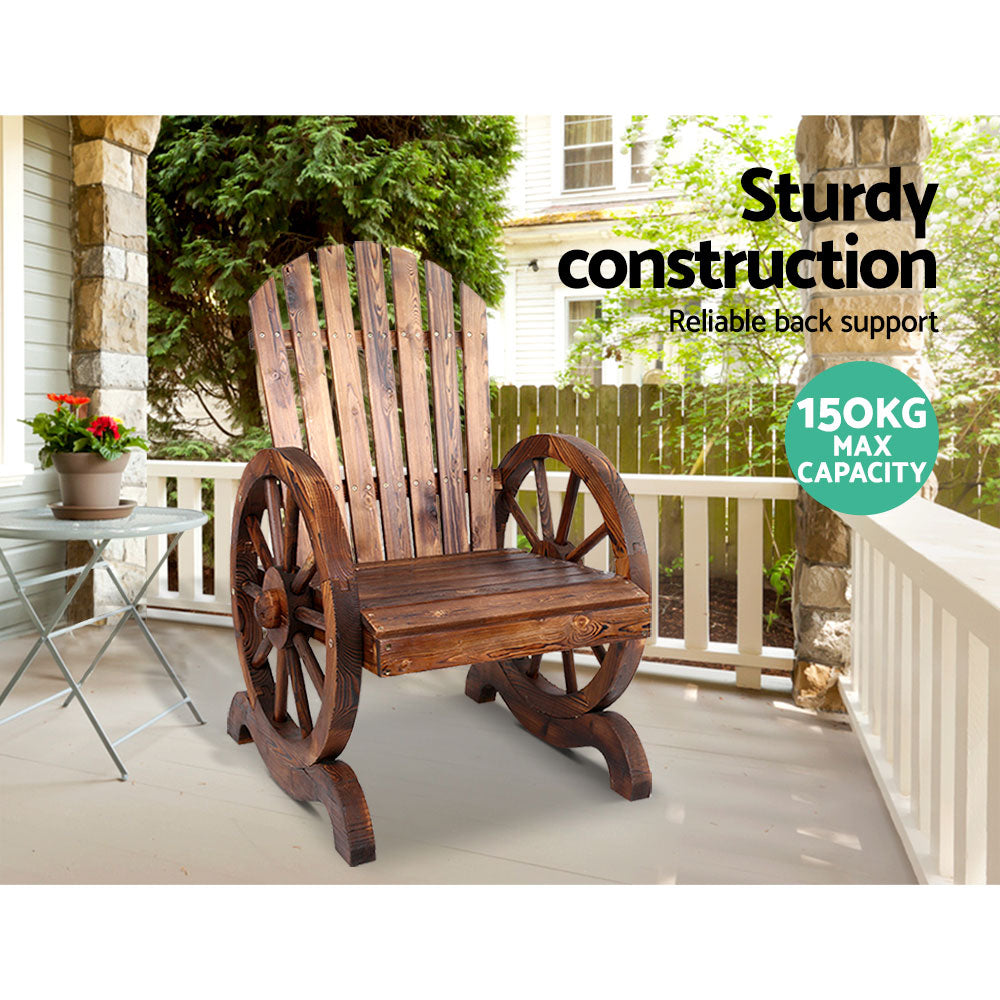 Gardeon Wooden Wagon Chair Outdoor-Outdoor Decorations-PEROZ Accessories