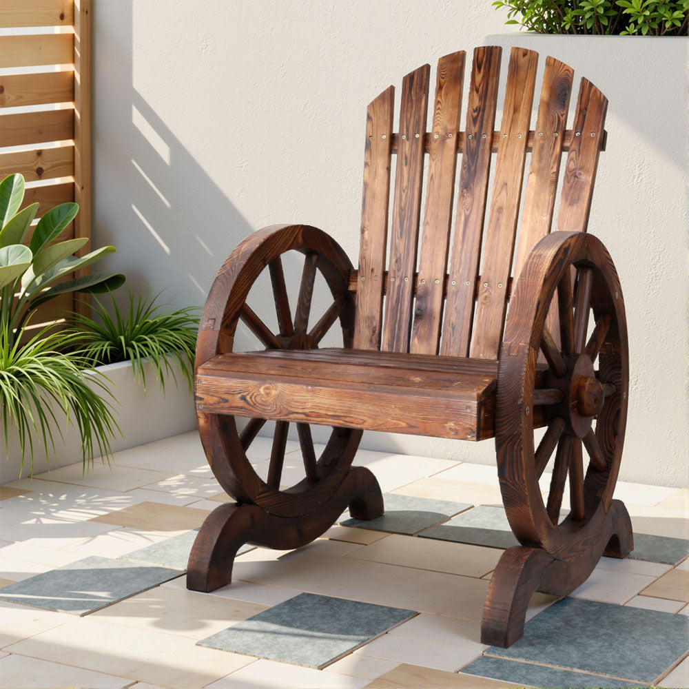 Gardeon Wooden Wagon Chair Outdoor-Outdoor Decorations-PEROZ Accessories