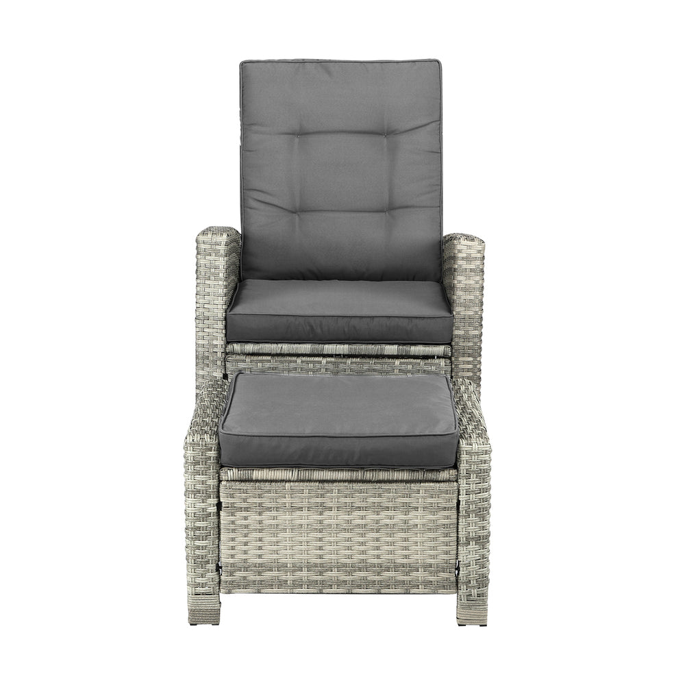 Livsip Recliner Chairs Sun lounge Outdoor Furniture Wicker Patio Garden Sofa-Sun Lounges-PEROZ Accessories