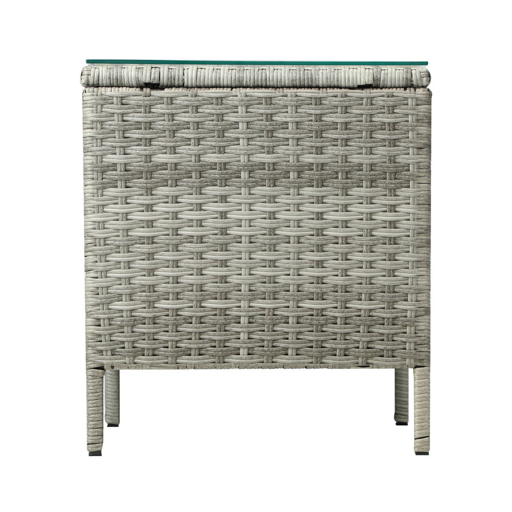 Livsip Rattan Side Table Outdoor Furniture Coffee Patio Desk Indoor Garden Decor-Outdoor Recliner-PEROZ Accessories