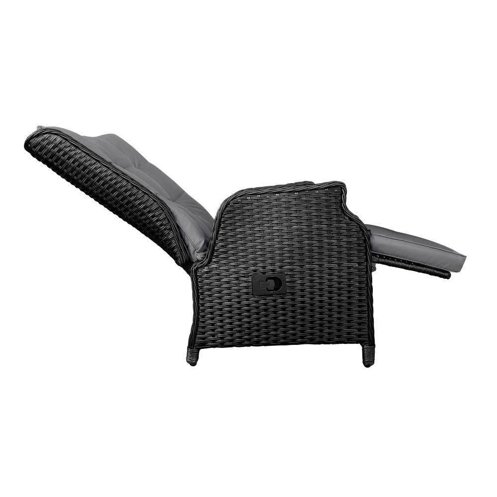 Livsip Outoodr Recliner Chair & Table Sun Lounge Outdoor Furniture Patio Setting-Outdoor Recliners-PEROZ Accessories