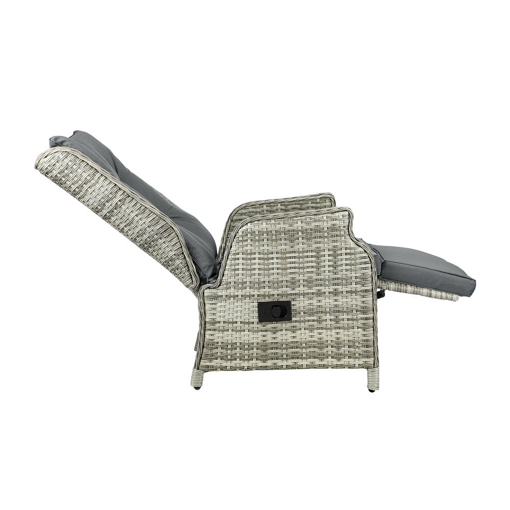 Livsip Outoodr Recliner Chair Sun Lounge & Table Set utdoor Furniture Patio Sofa-Sun Lounges-PEROZ Accessories