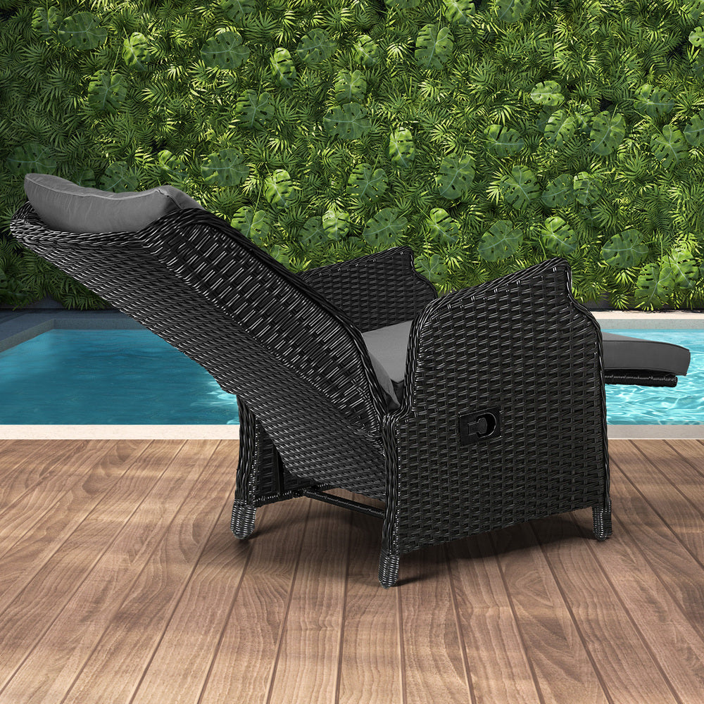 Livsip Outdoor Sun Lounge Garden Chairs Beach Chair Recliner Patio Furniture-Sun Lounges-PEROZ Accessories