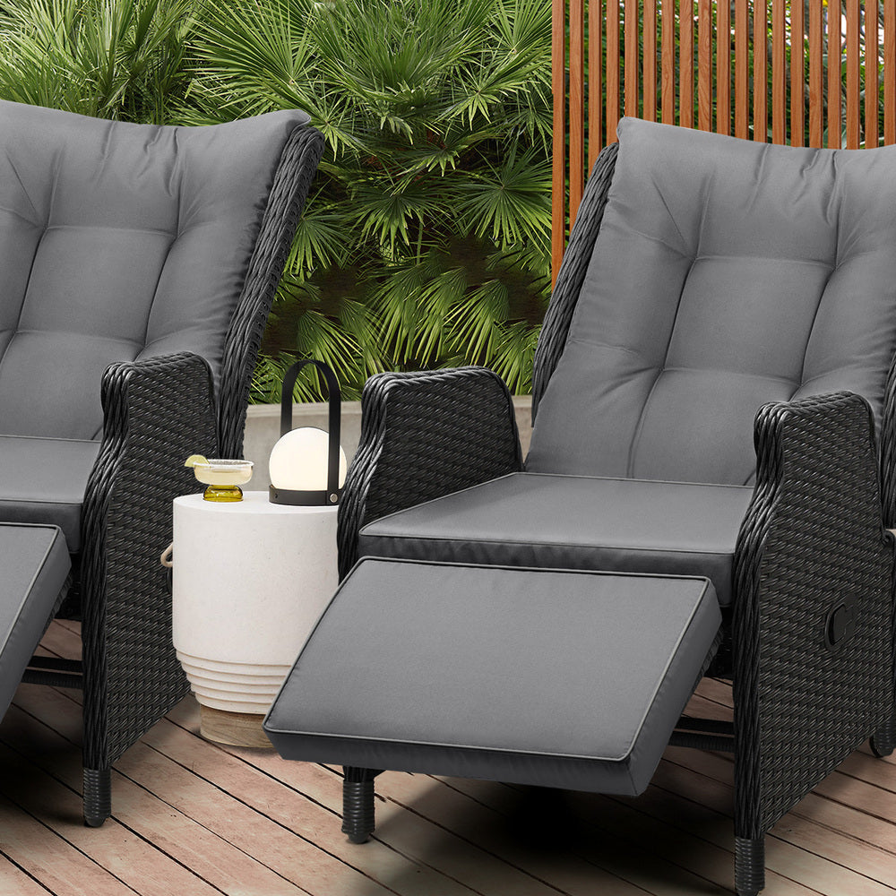 Livsip Outdoor Sun Lounge Garden Chairs Beach Chair Recliner Patio Furniture-Sun Lounges-PEROZ Accessories