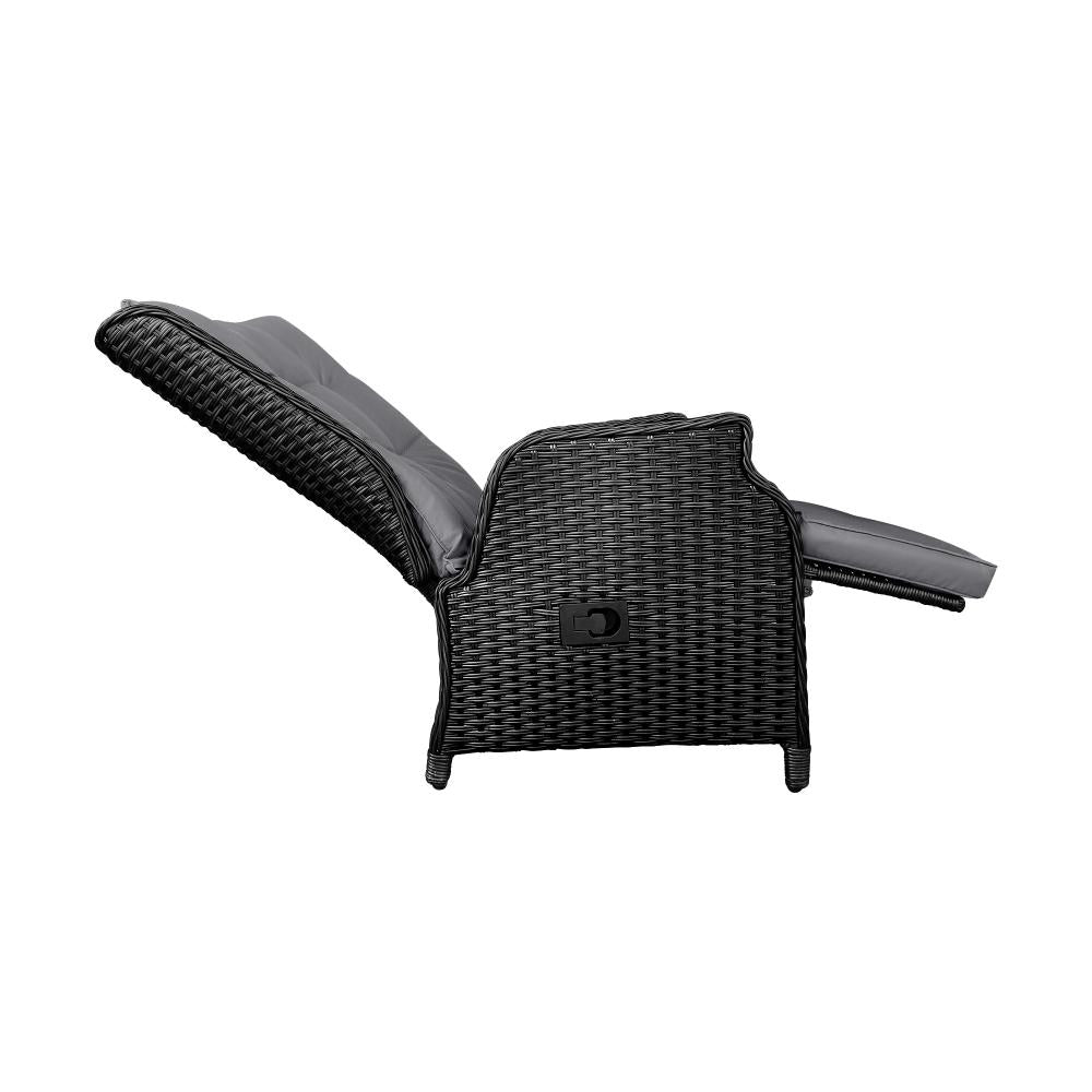 Livsip Sun Lounge Recliner Chairs Outdoor Furniture Patio Wicker Sofa 2 Piece-Outdoor Recliners-PEROZ Accessories